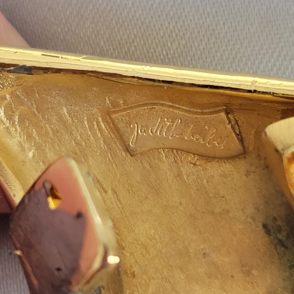 Judith Leiber Gold Lizard Women's Belt With Gold Color Buckle 38 - Picture 9 of 12